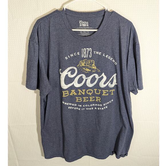 Coors Banquet Beer T-Shirt XXL Blue Graphic Tee Licensed Short Sleeve Unisex - Picture 1 of 4